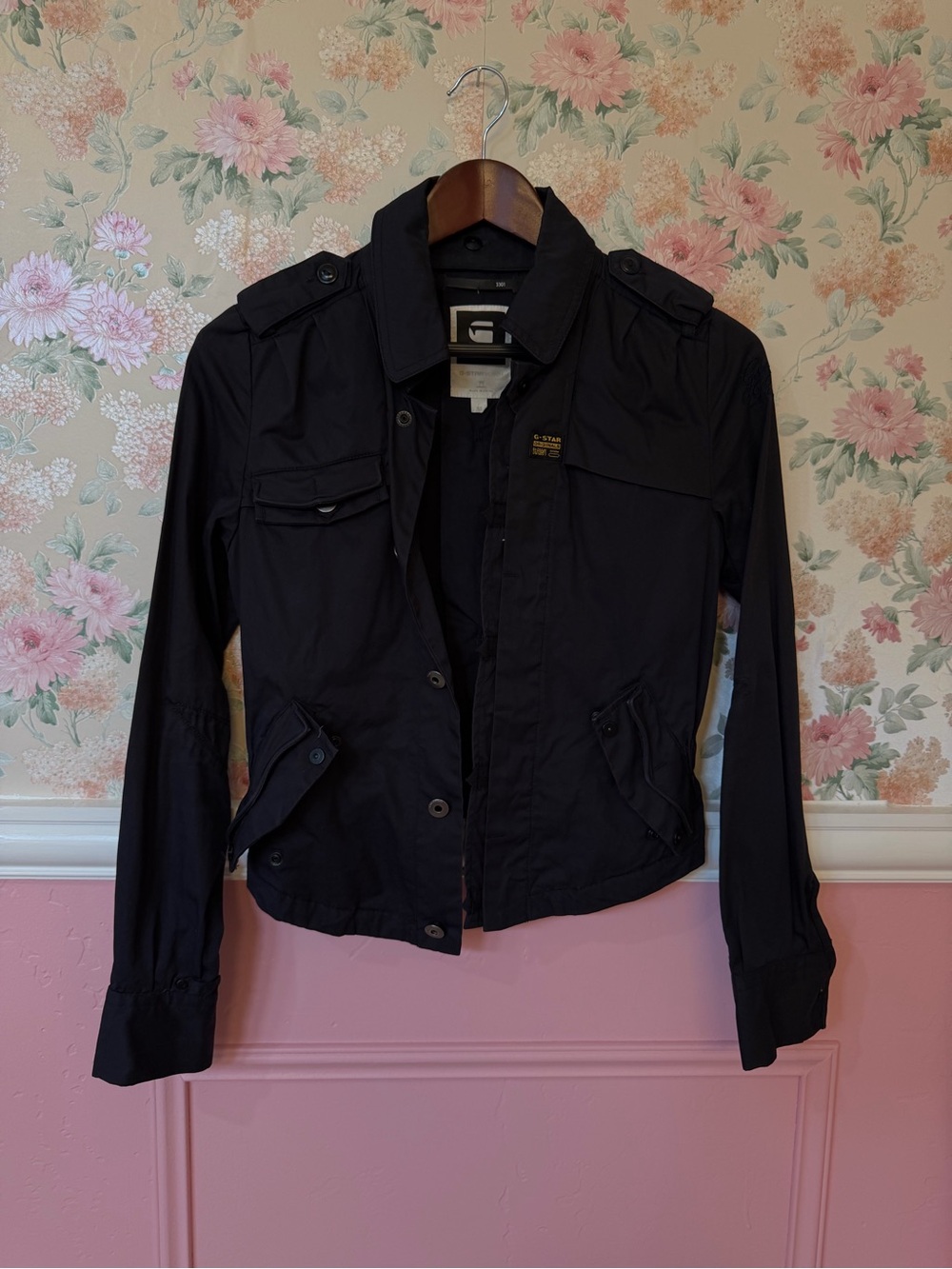 G-Star Slim Black Utility Jacket with Epaulets